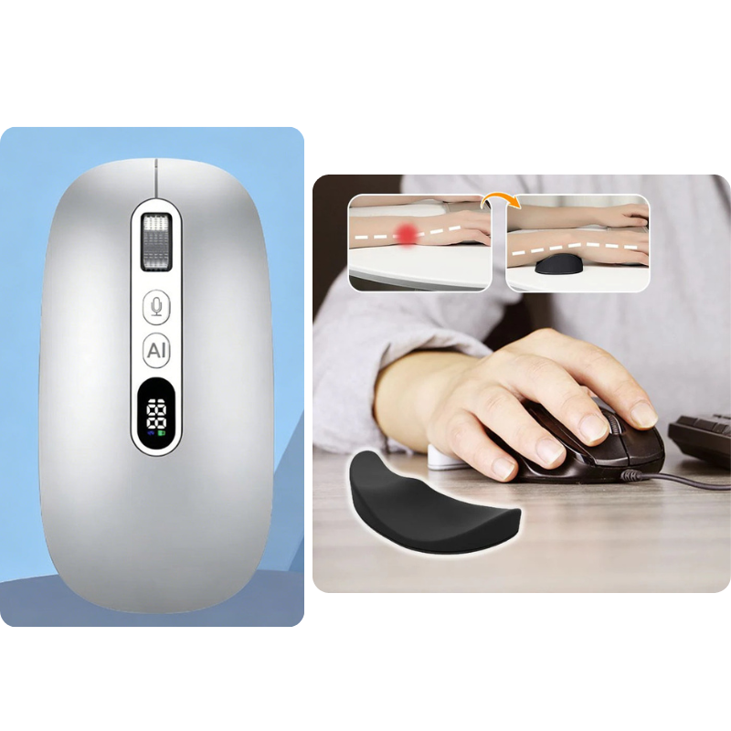⏳Limited-time 50% off⏰AI Smart Voice Wireless Mouse Real-Time Translation, Silent Click Boosts Productivity For Work & Study! ⚡🖱️💬