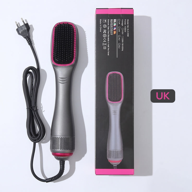 💇♀️ 50% OFF NOW! 💨 3-in-1 Hot Air Brush – Straighten, Curl & Volumize Without Heat Damage ✨