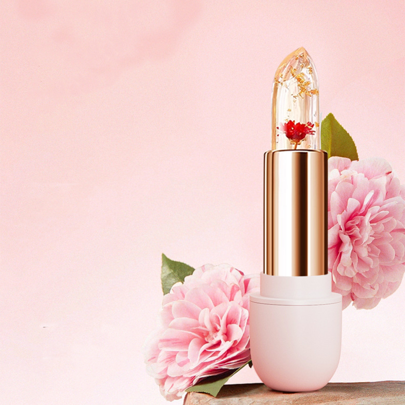 ❣️Buy 1 Get 1 Free❣️Flower Clear Jelly Lipstick With Temperature Change Color