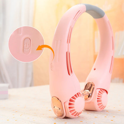 💥 360° Rotating Neck Fan – Ultra Quiet, 3 Speeds, Hands-Free, Long Battery ✨