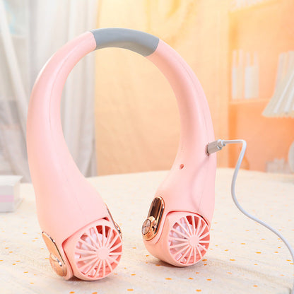 💥 360° Rotating Neck Fan – Ultra Quiet, 3 Speeds, Hands-Free, Long Battery ✨
