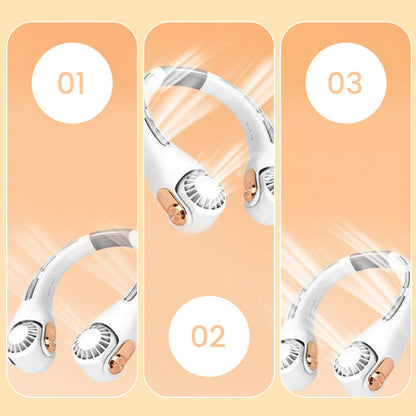 💥 360° Rotating Neck Fan – Ultra Quiet, 3 Speeds, Hands-Free, Long Battery ✨