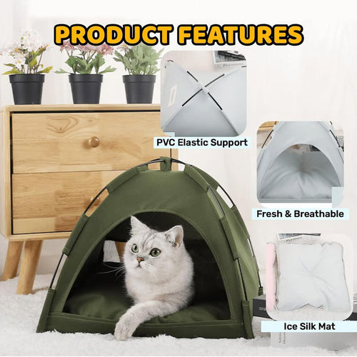Portable Comfortable Cat Tent With Cushion
